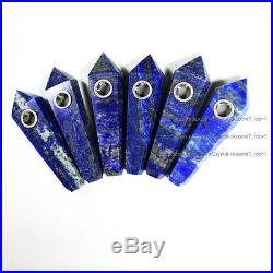 1000Pcs Natural Lapis Lazuli Gem Crystal Wand Smoking Pipes reiki healing