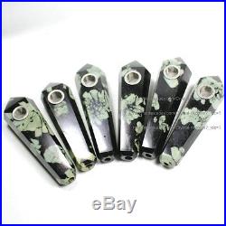 100Pcs Natural Chrysanthemum stone Crystal Wand Smoking Pipes reiki healing
