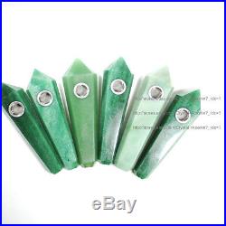 100Pcs Natural Green Aventurine Gemstone Wand Smoking Pipes reiki healing