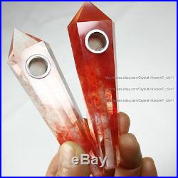 100Pcs Red Smelt Quartz Crystal Wand Smoking Pipes reiki healing