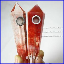 100Pcs Red Smelt Quartz Crystal Wand Smoking Pipes reiki healing