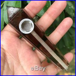 10PCS Natural Smoky quartz smoking Pipe withCarb Hole Crystal point Wand H119-1