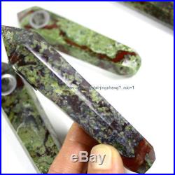 10Pcs Natural Dragon Bloodstone Crystal Wand Smoking Pipes reiki healing
