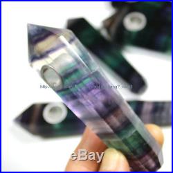 10Pcs Natural Purple/Green Fluorite Crystal Wand Smoking Pipes reiki healing