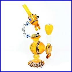 11 Honey Bee Percolator Water Pipe Collectible Tobacco Glass Smoking Herb Bowl