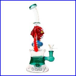 12.5 High Quality Red Monster Ugly Teeth Glass Bong Pipe Tobacco Smoking Pipes