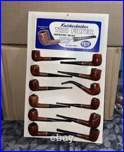 12 NOS Vintage Knickerbocker TRU FILTER Briar Wood Tobacco Pipe Counter Display