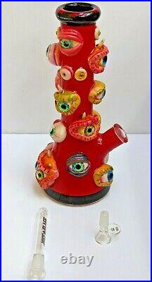 13 glass bong Water Pipe Hookah 3D Design PAINTED EYES Art thick tobacco pipe