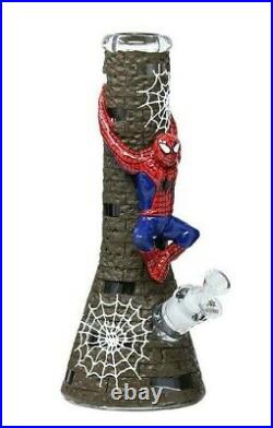 13 inch 3D-Wrap Spiderman Hookah WaterPipe Smoking Bong Thick Glass Tobacco Pipe