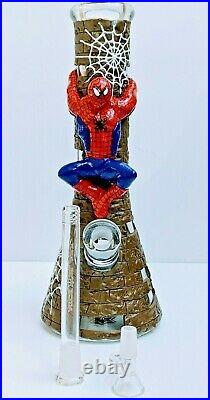 13 inch 3D-Wrap Spiderman Hookah WaterPipe Smoking Bong Thick Glass Tobacco Pipe