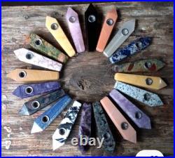144 Wholesale New Natural Mixed Gemstone Pipes Smoking Crystal Pipe