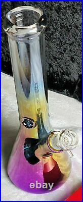 14 X 8 High End Metallic 7mm Thick Glass Beaker Tobacco Water Pipe