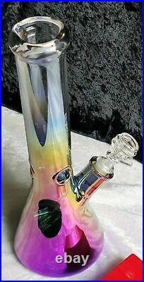 14 X 8 High End Metallic 7mm Thick Glass Beaker Tobacco Water Pipe