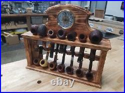 14 place Tobacco Pipe Rack with Clock