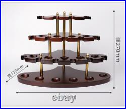 15-Position Black Walnut Wooden Tobacco Stand Desktop Smoking Pipe Display Rack