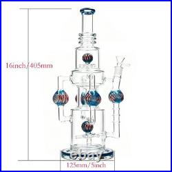 16''(XL) Glass Bong and Water Pipes Smoking Perc Bongs Super Heavy with14mm bowl