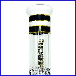 18 Phoenix Mega RIP Percolator Black Glass Bong Pipe Smoking Water Pipes 14mm