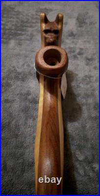 1 Of A Kind, Extremely Rare, Vintage Custom Hand Craved Wooden Tobacco Pipe