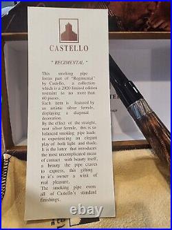 2020 CASTELLO TRADEMARK 53/60 REGIMENTALNEW SMOKING PIPE WithBOX, SOCK & PAPERS
