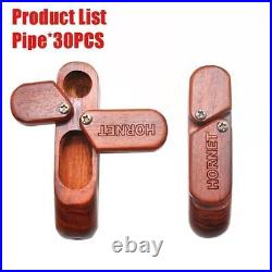 20/30/40 PCS Wooden Rotary Pipe with Tobacco Storage Space Large Quantity