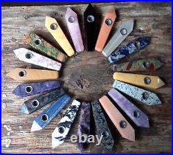 20 MIXED LOT Gemstone Pipes Quartz Handmade Smoking Crystal Pipe Bowl Gift (A2)