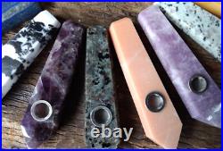 20 MIXED LOT Gemstone Pipes Quartz Handmade Smoking Crystal Pipe Bowl Gift (A2)
