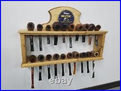 20 place Tobacco Pipe Rack with Nightcap tin Clock