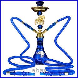 22'' Arabic Shisha Glass Hookah Bong Smoking Water Pipe SET 2 Hose Nargila Bar