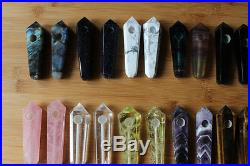 24 Pieces Gemstones Quartz Crystal Smoking Pipe Carved Healing, Wholesales Price