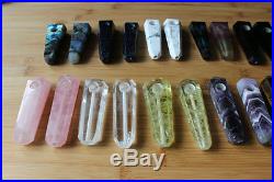 24 Pieces Gemstones Quartz Crystal Smoking Pipe Carved Healing, Wholesales Price