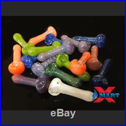 2.5 INCH Assorted FRIT TOBACCO Smoking Pipe Herb Bowl Glass Hand Pipes (GP-3)