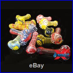 2.5 INCH Assorted SWIRL TOBACCO Smoking Pipe Herb Bowl Glass Hand Pipes (GP-4)