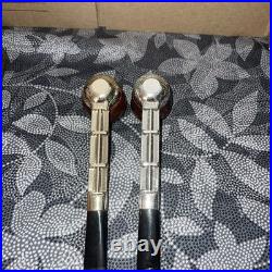 2 NOS Vintage Viking Twin Tube Import Briar Wood Tobacco Pipes Unsmoked Beauties