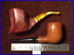 2 Qty Rare Vintage Handcrafted Briar Wood Tobacco Pipes by Donald E Mock (DM12)