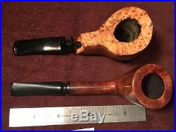2 Qty Rare Vintage Handcrafted Briar Wood Tobacco Pipes by Donald E Mock (DM13)