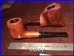 2 Qty Rare Vintage Handcrafted Briar Wood Tobacco Pipes by Donald E Mock (DM8)