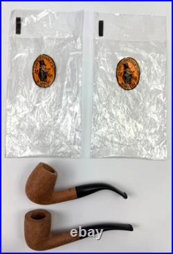 2 Vintage Unsmoked Ehrlich Boston Smoking Pipes with Bags RARE Hard To Find