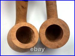 2 Vintage Unsmoked Ehrlich Boston Smoking Pipes with Bags RARE Hard To Find