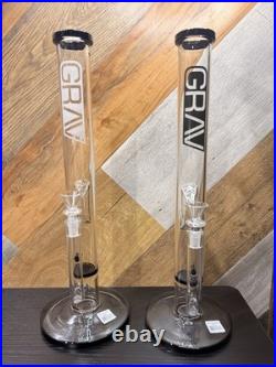 2x 17-Inch Single Perc Straight Tube GRAV Water Pipe for Smoking
