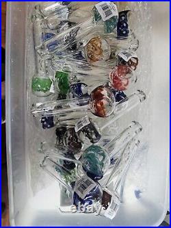 35X 4 Handmade Glass Tobacco Smoking Pipe, (LOT OF 35) MIX RANDOM COLOR