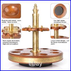 360° Rotatable Wooden Tobacco Pipe Stand Rack Holder Display For 8 Smoking Pipes
