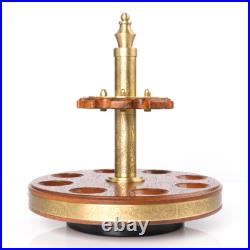 360° Rotatable Wooden Tobacco Pipe Stand Rack Holder Display For 8 Smoking Pipes