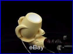 3/4 Bent Eagle Claw & Egg Block Meerschaum Pipe Yellow Meerco New Smoking 2066