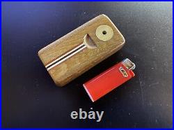 3.5 Wood Wooden Smoking Tobacco Hand Pipe With Stash Chamber THE BOX Smokless