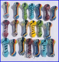 3 Collectible Glass Dichro Hand TOBACCO Smoking Pipes. 20pcs Wholesale Assorted