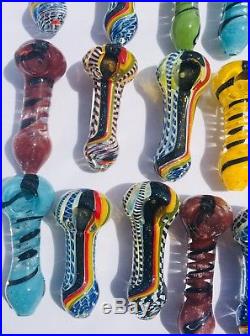 3 Collectible Glass Dichro Hand TOBACCO Smoking Pipes. 20pcs Wholesale Assorted