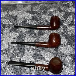 3 NOS Vintage GOLDIE Briar Wood Tobacco Pipes Made In France Unsmoked Beauties