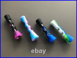 3 Silicone Wrapped Glass Tobacco Pipes Wholesale Lot- 100pcs Mix of Colors