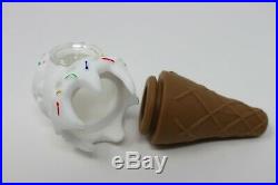 4.5 Ice Cream Cone Smoking Silicon Hand Smoking Pipe WithDetachable Glass Bowl