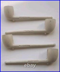 4 Antique McDougall Scotland White Clay Smoking Tobacco Pipe Rare Never Used